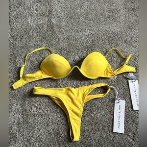 White Fox Swim Set - Small top, Medium bottom